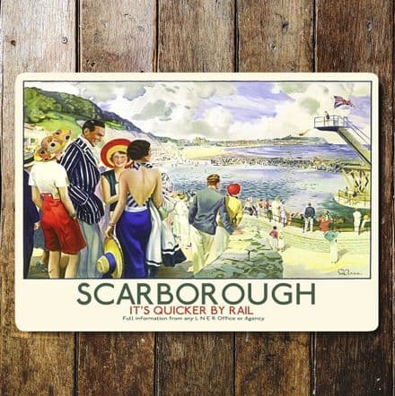 Scarborough Britsish Railways - Metal Travel Wall Sign
