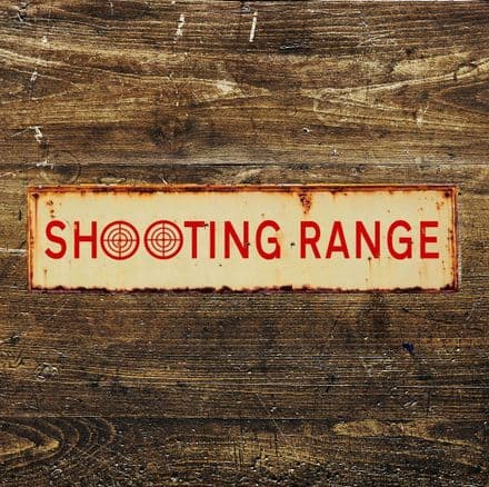 Shooting Range - Metal Long Sign Plaque