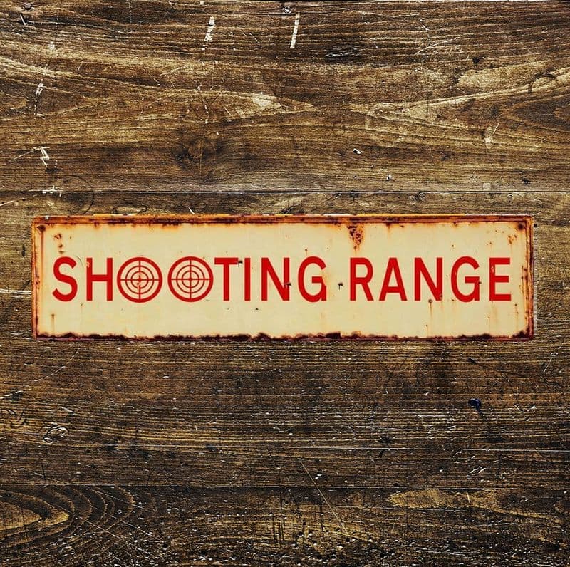 Shoot Range Letters Shooting Range - Metal Long Sign Plaque
