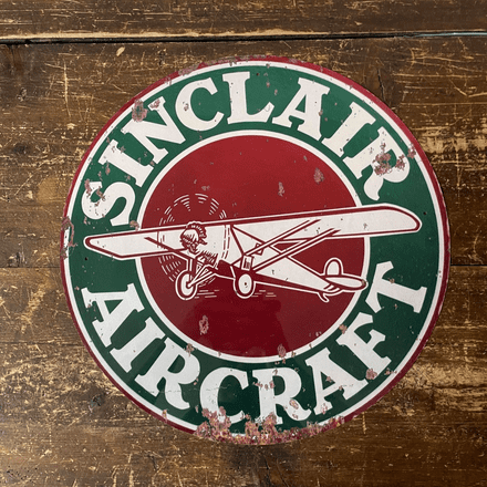 Sinclair Aircraft Garage Circle - Metal Street Sign Wall Sign