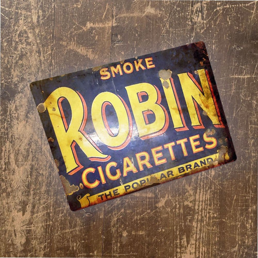 robin cigarettes enamel sign Smoke Robin Cigarettes - Metal Advertising Wall Sign - Standard robin cigarettes enamel sign Smoke Robin Cigarettes - Metal Advertising Wall Sign - Standard