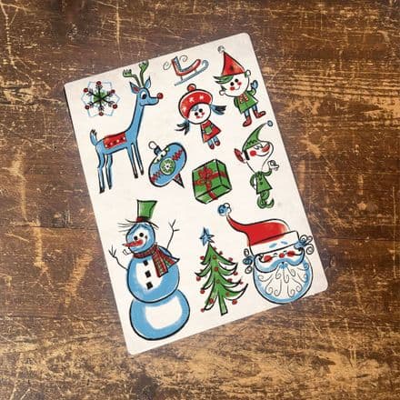 Snow Man Christmas Tree santa elf - Metal Typography Wall Sign