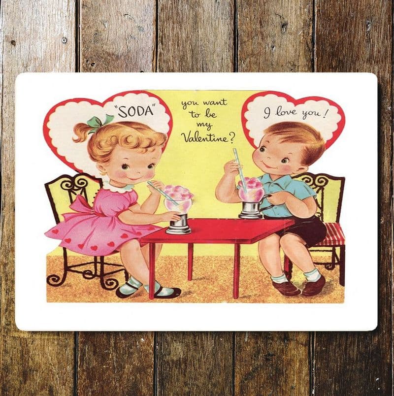 Soda you want to be my valentine,  Metal Travel Wall Sign