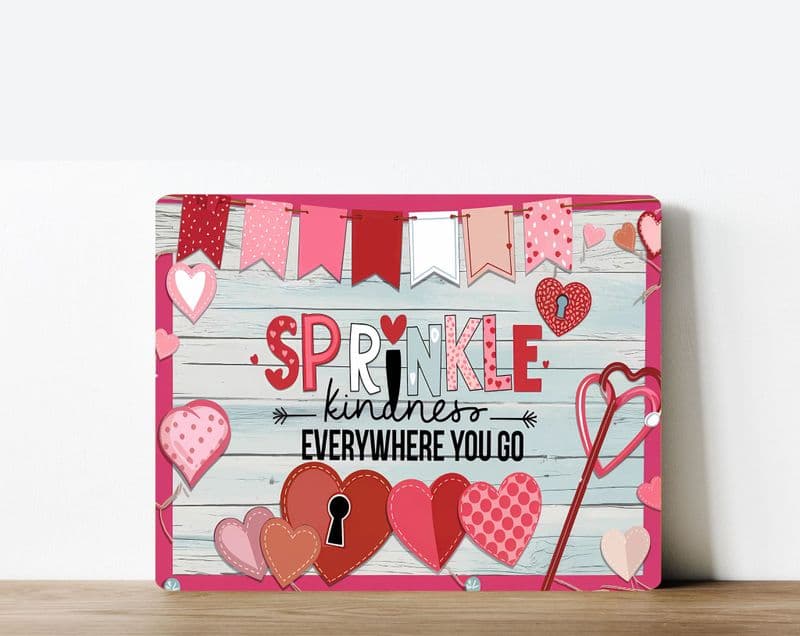 Sprinkle Kindness everywhere you go, cottage core Metal Wall Sign (1)