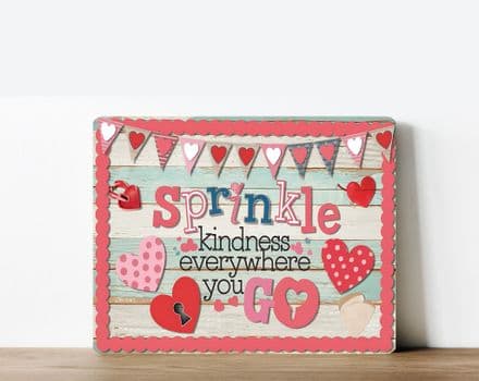 Sprinkle Kindness everywhere you go, cottage core Metal Wall Sign