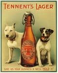 Tennents Lager Give Us Your Buisness & We'll HOLD it - Metal Advertising Wall Sign