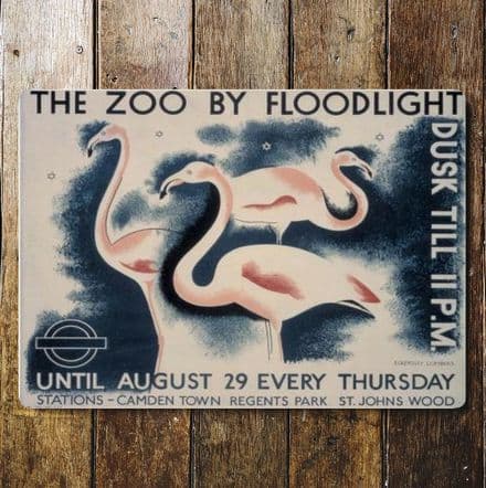 The Zoo By Floodlight Underground - Metal Travel Wall Sign