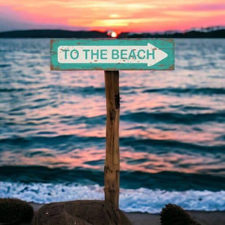 To the Beach Arrow - Metal Sign Plaque