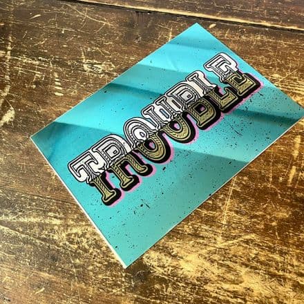 Trouble Mirror - Mirroed Metal Wall Sign