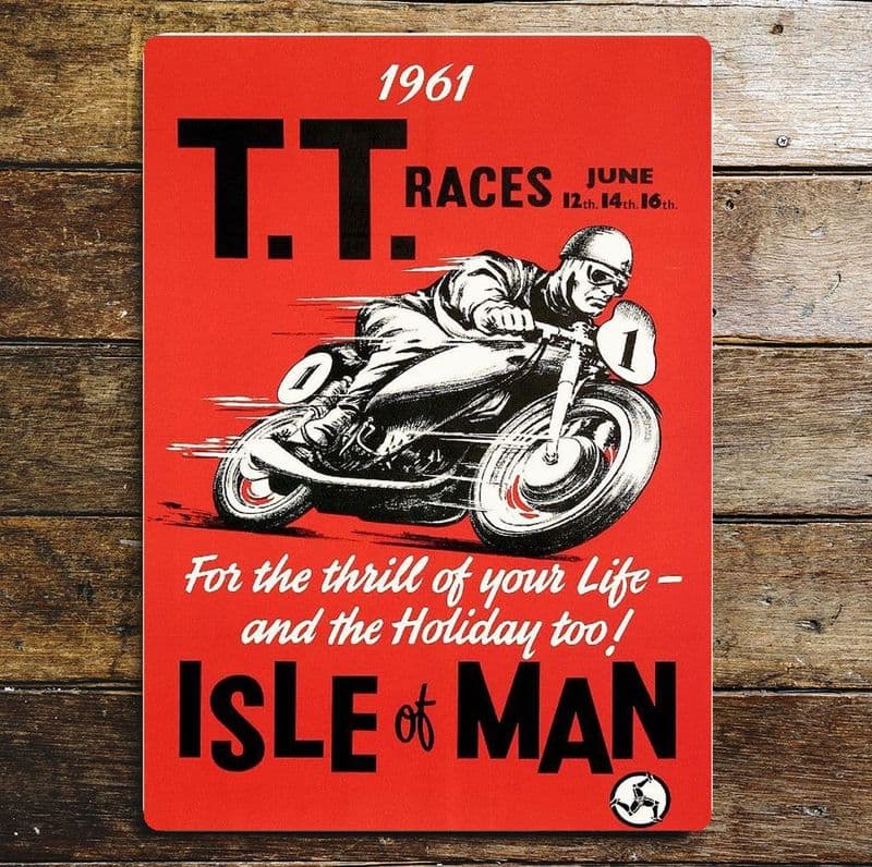 Tt Signage TT Isle of Man - Metal Advertising Wall Sign