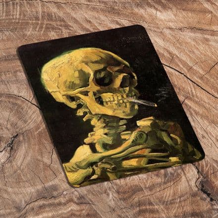 Vincent Van Gogh Skeleton Smoking - Metal Fine Art Wall Sign