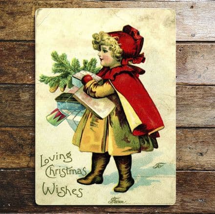 Vintage Christmas Wishes - Metal Advertising Wall Sign