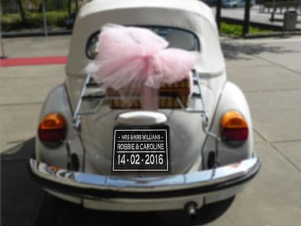 Wedding Car Vintage style number plate style - Metal Wall Sign