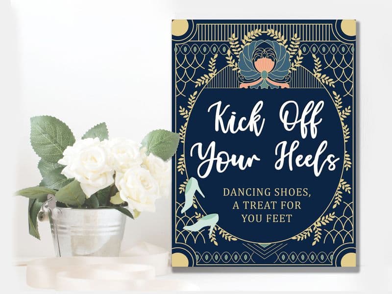 Wedding Dancing shoes Flip Flops  Art Deco -  Extra Large  Metal Wall Sign