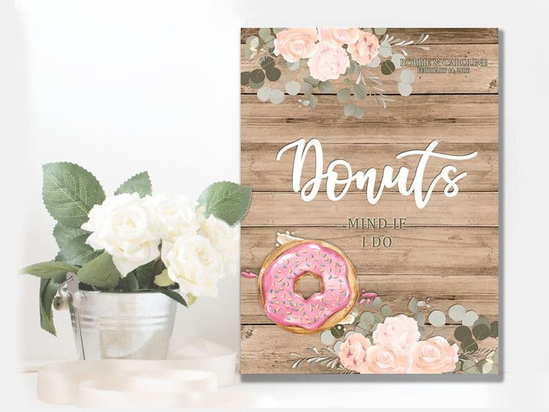Wedding Donuts  -  Metal Wall Sign