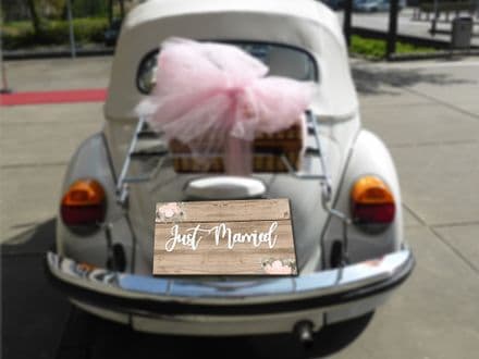 Wedding Just Married Car - Metal Wall Sign