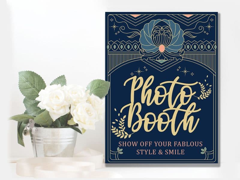 Wedding  Photo Booth Art Deco -  Metal Wall Sign