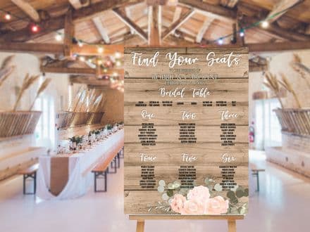 Wedding Table Plan Planner - Extra Large Metal Wall Sign