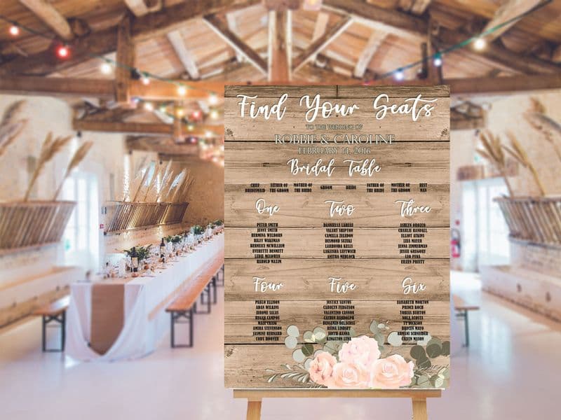 Wedding Table Plan Planner - Extra Large Metal Wall Sign