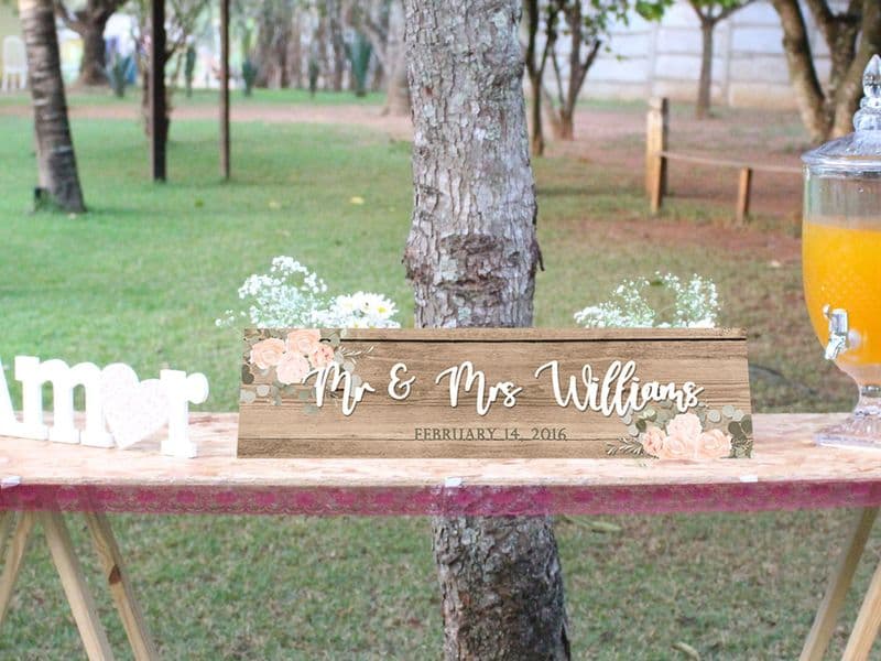 Wedding  Top Table   -  Metal Wall Sign