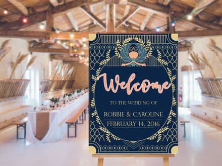 Wedding Welcome Art Deco - Extra Large Metal Wall Sign