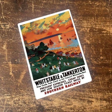 Whitstable & Tankerton Train Rail Britsish Railways - Metal Travel Wall Sign