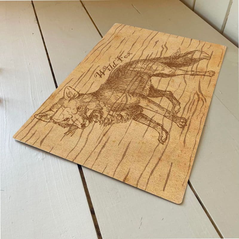 Wild Fox Wood Effect - Metal Botanical Wall Sign
