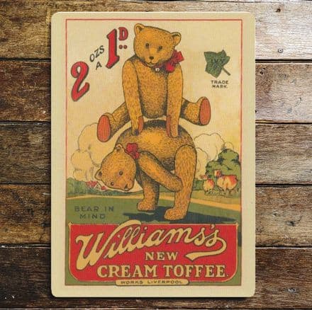Williams New Cream Toffee - Metal Advertising Wall Sign