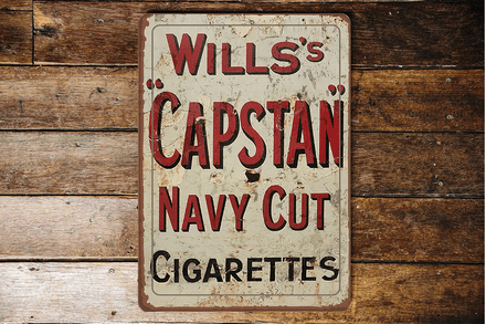 Willis - Navy Cut - Metal Vintage Wall Sign