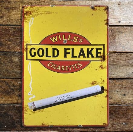 Willls's Gold Flake Cigaretttes Metal Sign Plaque