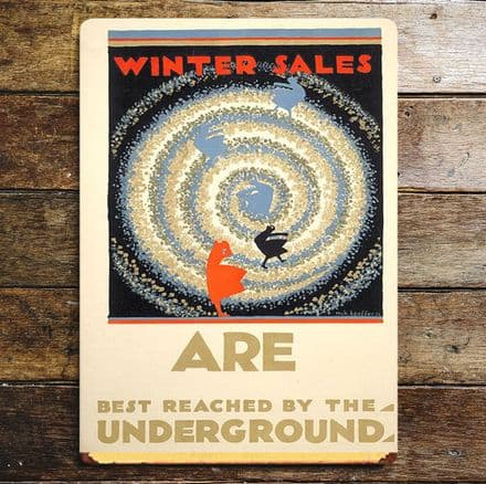 Winter sales , Go By Underground - Metal Travel Wall Sign