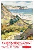 Yorkshire Coast Britsish Railways - Metal Travel Wall Sign - Rail Train Art