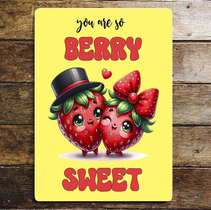 You are so berry sweet  valentines Metal Wall Sign