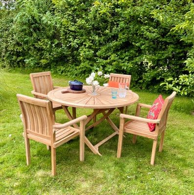 4 Seater Sundial Round Table Oxford Club Dining Set