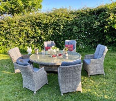 6 Seater Oval Table Comfort Dining Set