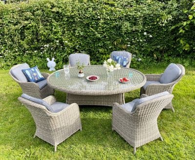 6 Seater Oval Table Imperial Dining Set