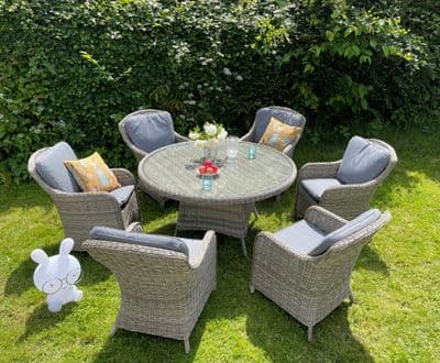 6 Seater Round Table Imperia Dining Set
