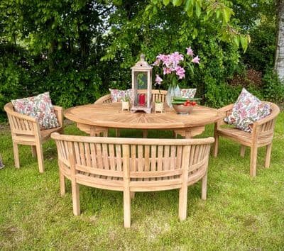 6 Seater Sundial Oval Table  Captain Duo Banana Dining Set