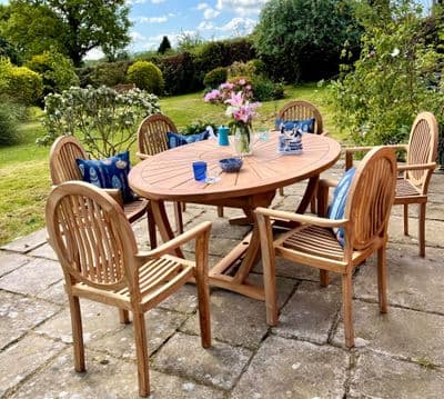 6 Seater Sundial Oval Table Windsor Castle Dining Set