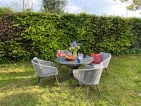 Aspen Anthracite Grey 4-Seater Garden Dining Table & Chairs Set