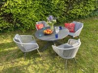 Aspen Anthracite Grey 4-Seater Garden Dining Table & Chairs Set