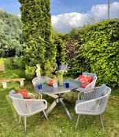 Aspen Anthracite Grey 4-Seater Garden Dining Table & Chairs Set