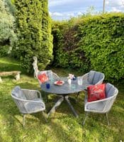 Aspen Anthracite Grey 4-Seater Garden Dining Table & Chairs Set