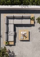 Aspen  Teak 5 Seater Modular Mini Corner Lounging Set with Coffee Table