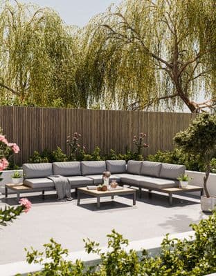 Aspen Teak 6-Seater Modular Corner Lounging Set with CoffeTable