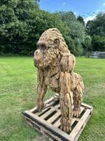 Giant Hand Crafted Teak Wood Gorilla Statue