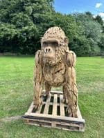 Giant Hand Crafted Teak Wood Gorilla Statue