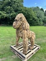 Giant Hand Crafted Teak Wood Gorilla Statue
