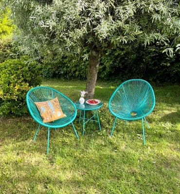 Monaco Emerald Green 3pc Egg Chair Set