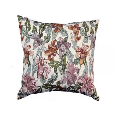 OH LA LA Double Side Luxurious Woven Tapestry Oriental Lily Cushion